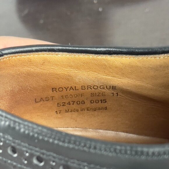 Loake Royal Brogue Derby Dress Shoes Goodyear Welled Black Sz 11 Made in England main image 6